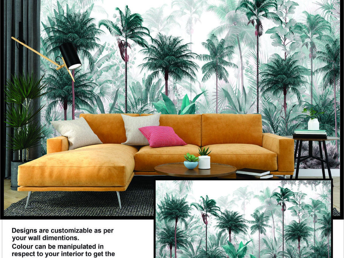 Botanical floral wallpaper bedroom Noida