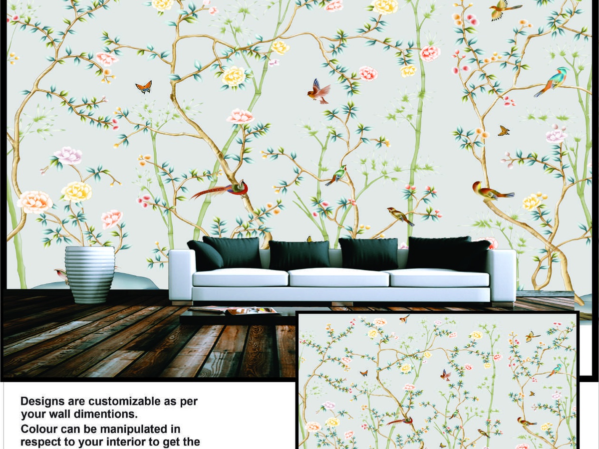 Luxury Italian wallpaper DLF Gurugram bedroom