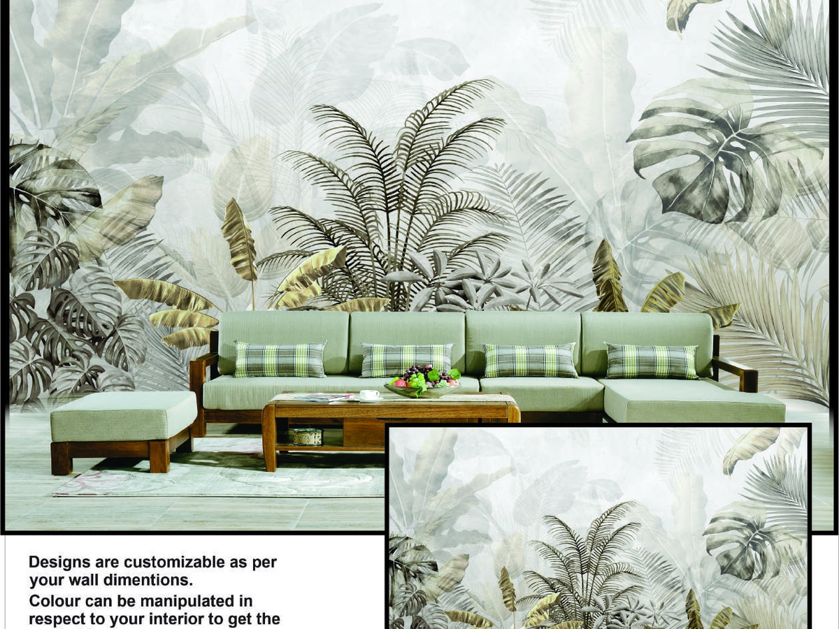 Geometric pattern living room wallpaper Sector 56