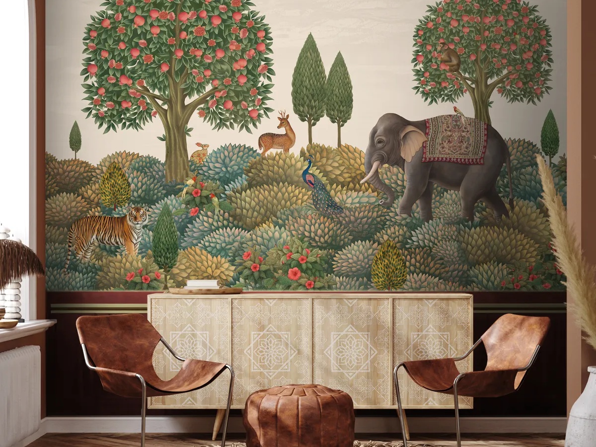 Velvet texture wallpaper living room NCR premium